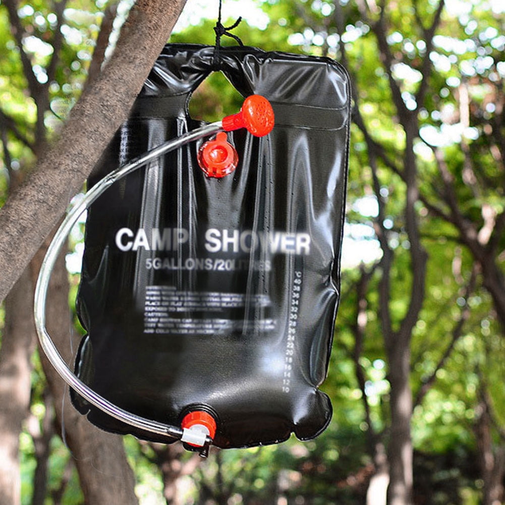 Grneric Camp Shower Portable Shower Bag Outdoor Solar Shower Bag 5 Gallons//20L with Removable Hose and ON//OFF Switchable Shower Head for Outdoor Traveling Hiking Camping Beach Swimming